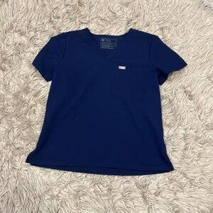 Figs scrubs top small navy blue